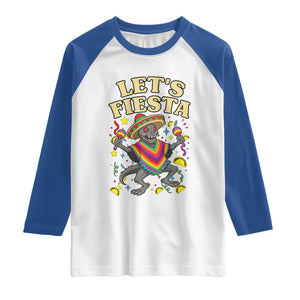 Funny Chupacabra Lets Fiesta Raglan Shirt Cinco De Mayo Gift TS12 White Royal Print Your Wear