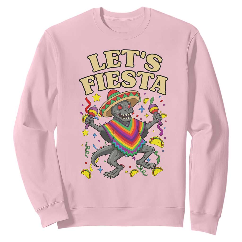 Funny Chupacabra Lets Fiesta Sweatshirt Cinco De Mayo Gift TS12 Light Pink Print Your Wear