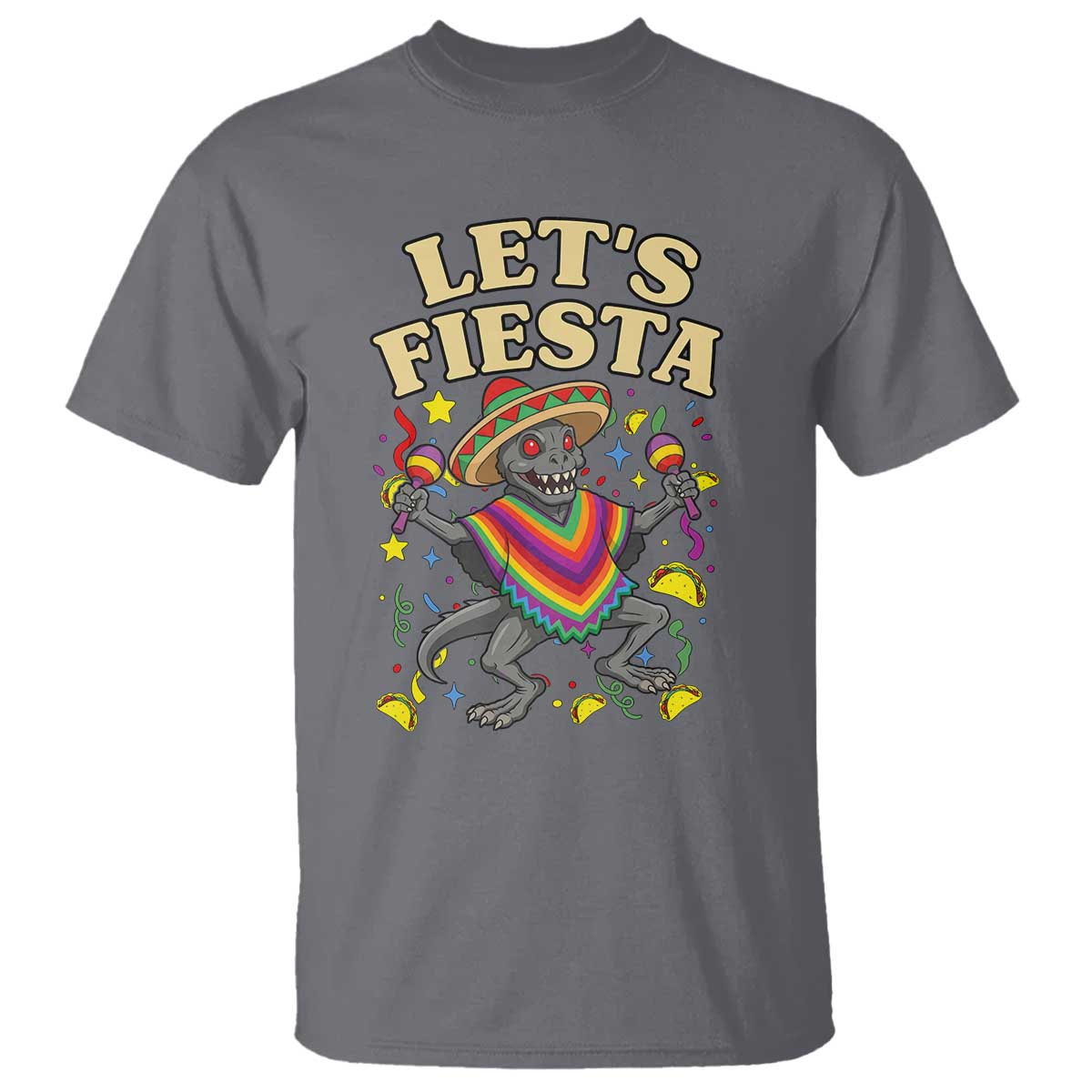 Funny Chupacabra Lets Fiesta T Shirt Cinco De Mayo Gift TS12 Charcoal Print Your Wear