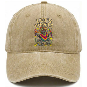 Funny Chupacabra Lets Fiesta Washed Cotton Baseball Cap Cinco De Mayo Gift TS12 Print Your Wear