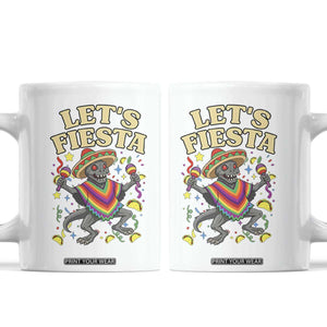 Funny Chupacabra Lets Fiesta Coffee Mug Cinco De Mayo Gift TS12 White Print Your Wear