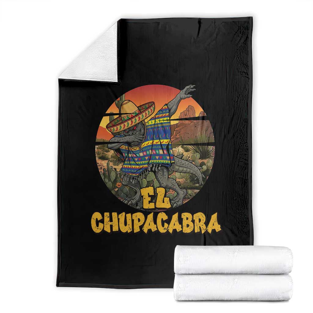 Funny Cinco De Mayo Cryptid Lover Gift Throw Blanket El Squatcho Dabbing TS12 Black Print Your Wear
