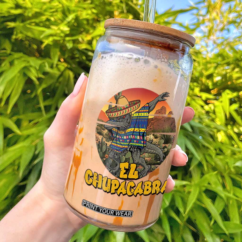 Funny Cinco De Mayo Cryptid Lover Gift Glass Can El Squatcho Dabbing TS12 Black Print Your Wear