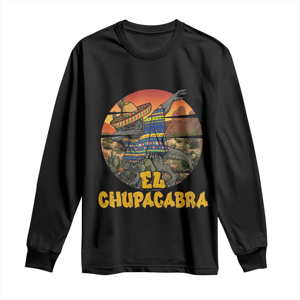 Funny Cinco De Mayo Cryptid Lover Gift Long Sleeve Shirt El Squatcho Dabbing TS12 Black Print Your Wear