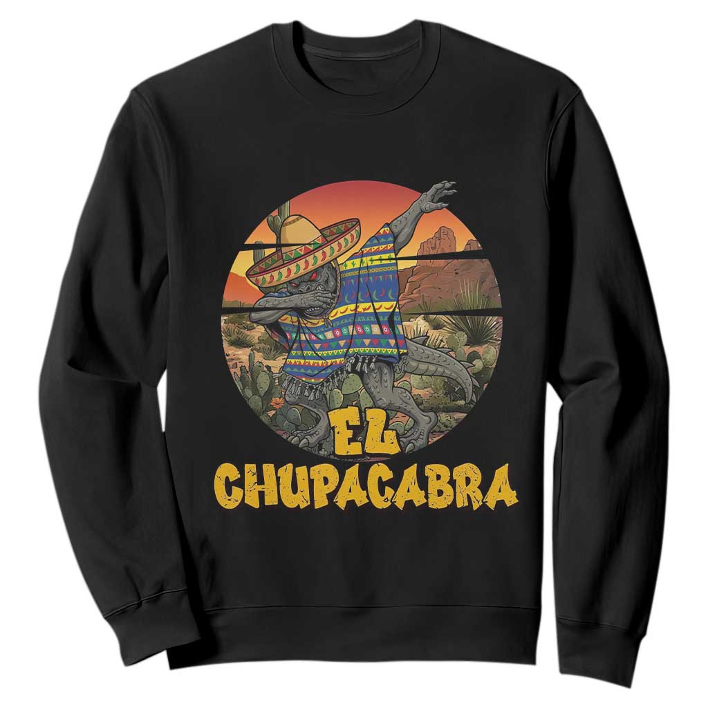 Funny Cinco De Mayo Cryptid Lover Gift Sweatshirt El Squatcho Dabbing TS12 Black Print Your Wear