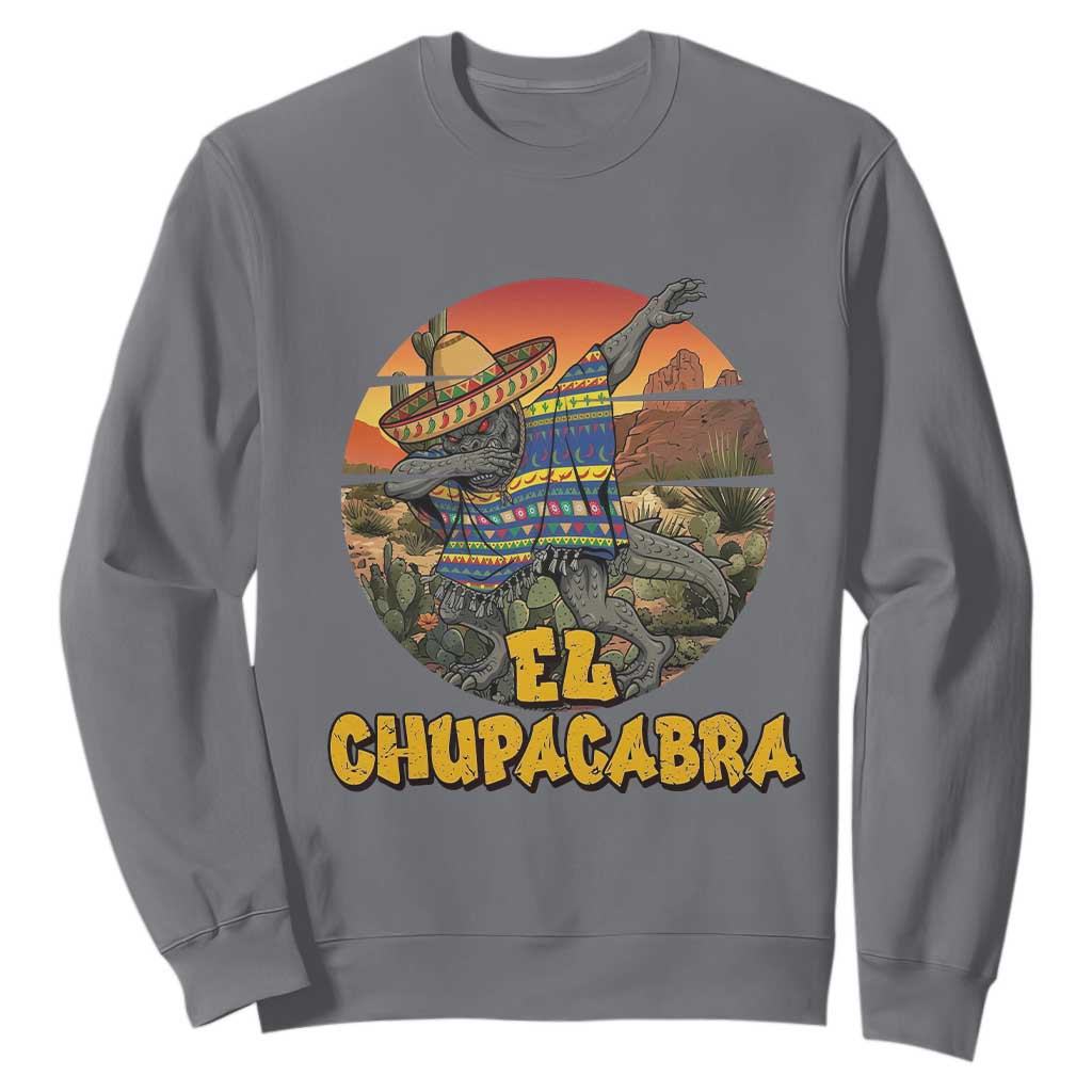 Funny Cinco De Mayo Cryptid Lover Gift Sweatshirt El Squatcho Dabbing TS12 Charcoal Print Your Wear