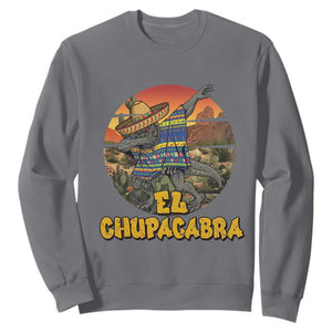 Funny Cinco De Mayo Cryptid Lover Gift Sweatshirt El Squatcho Dabbing TS12 Charcoal Print Your Wear