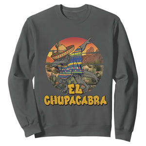 Funny Cinco De Mayo Cryptid Lover Gift Sweatshirt El Squatcho Dabbing TS12 Dark Heather Print Your Wear