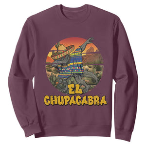 Funny Cinco De Mayo Cryptid Lover Gift Sweatshirt El Squatcho Dabbing TS12 Maroon Print Your Wear