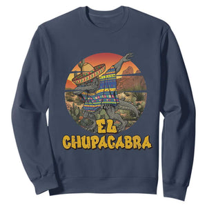 Funny Cinco De Mayo Cryptid Lover Gift Sweatshirt El Squatcho Dabbing TS12 Navy Print Your Wear
