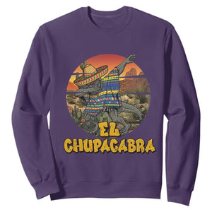 Funny Cinco De Mayo Cryptid Lover Gift Sweatshirt El Squatcho Dabbing TS12 Purple Print Your Wear