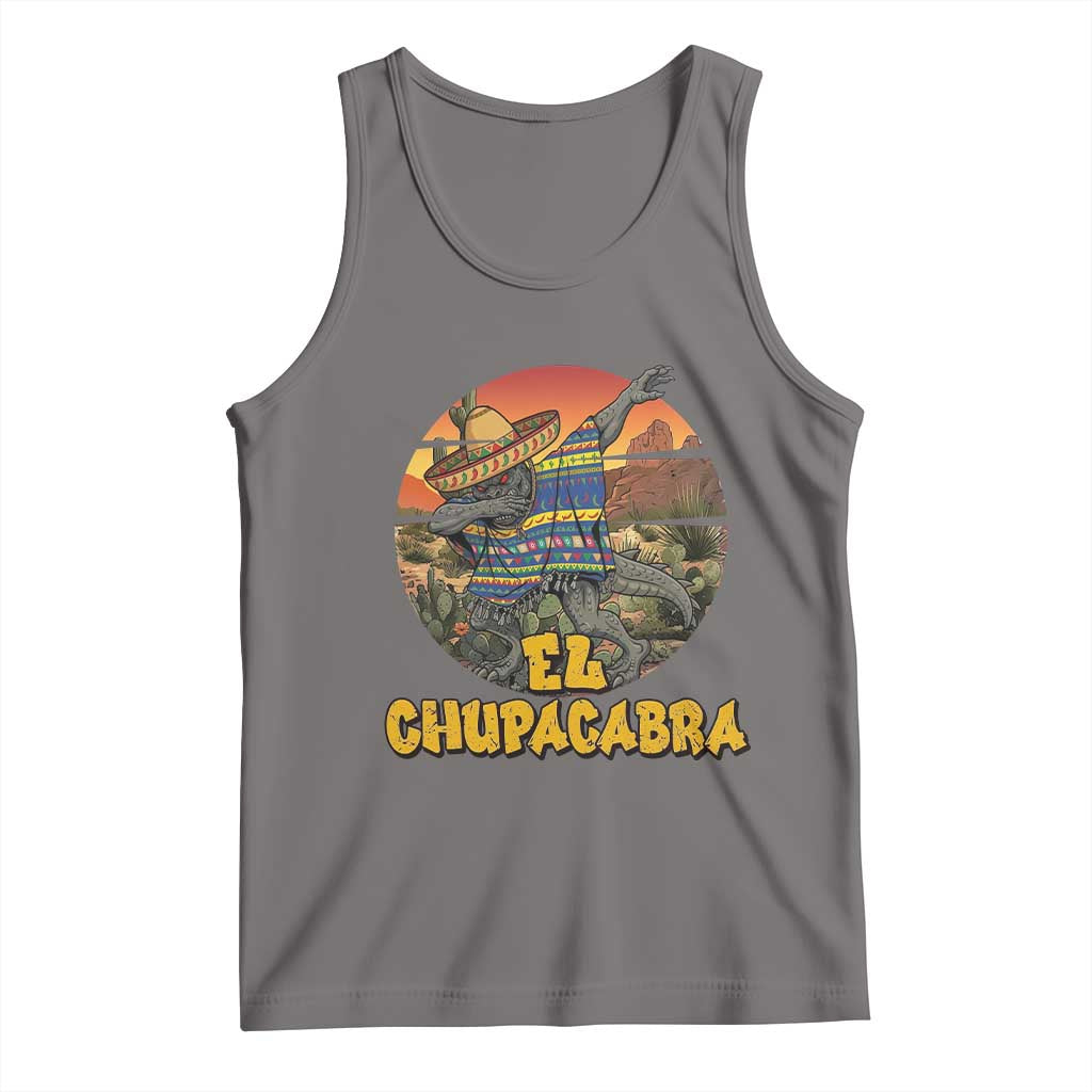 Funny Cinco De Mayo Cryptid Lover Gift Tank Top El Squatcho Dabbing TS12 Deep Heather Print Your Wear