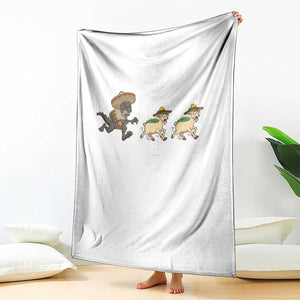 Funny Mexican Fiesta Gift Throw Blanket Chupacabra Chasing Taco Goat TS12 Print Your Wear