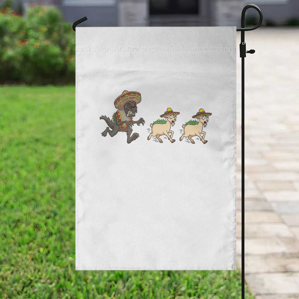 Funny Mexican Fiesta Gift Garden Flag Chupacabra Chasing Taco Goat TS12 Print Your Wear