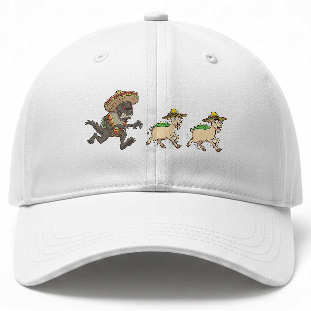 Funny Mexican Fiesta Gift Baseball Cap Chupacabra Chasing Taco Goat TS12 Print Your Wear