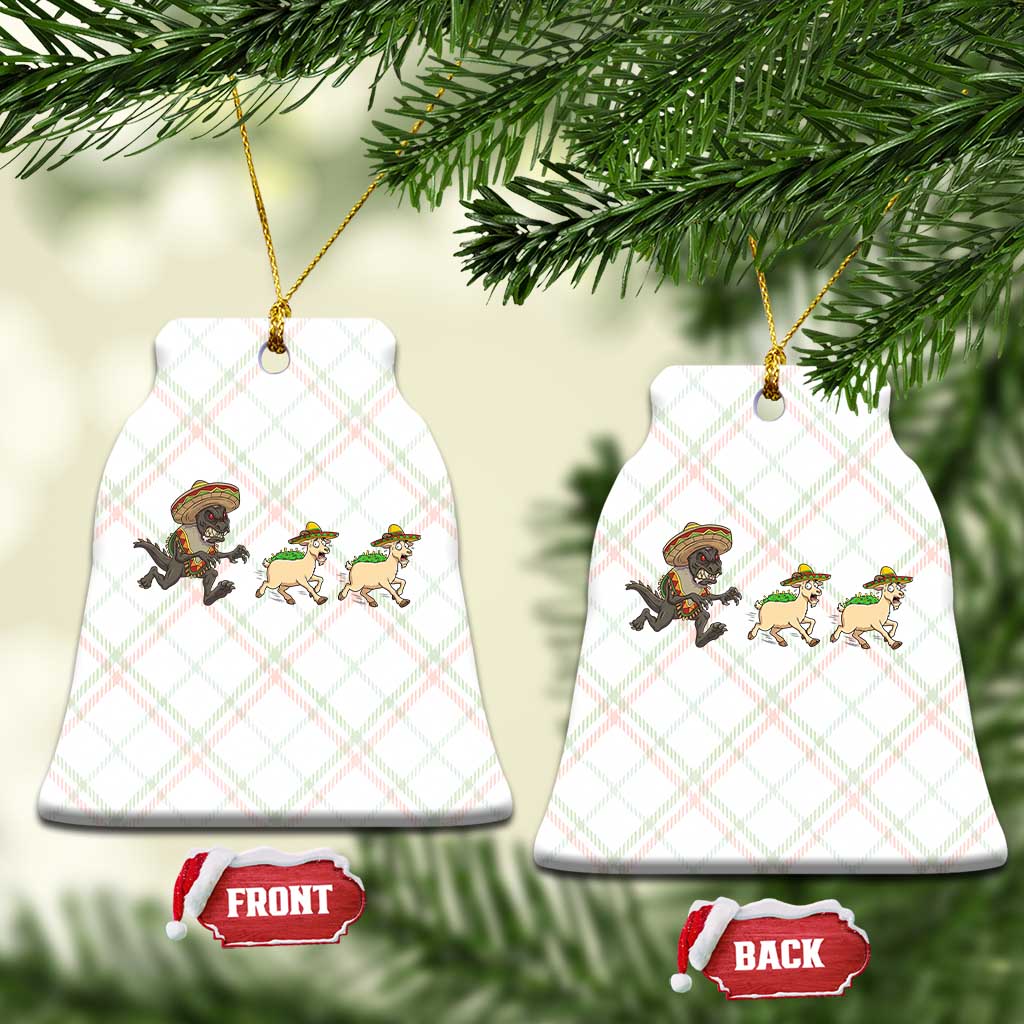 Funny Mexican Fiesta Gift Ceramic Ornament Chupacabra Chasing Taco Goat TS12 Print Your Wear