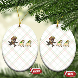 Funny Mexican Fiesta Gift Ceramic Ornament Chupacabra Chasing Taco Goat TS12 Print Your Wear