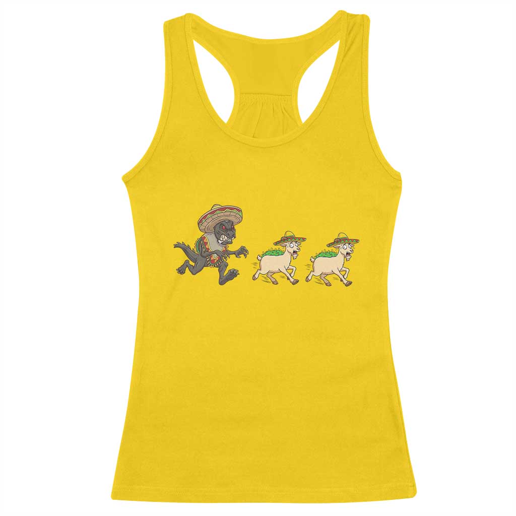 Funny Mexican Fiesta Gift Racerback Tank Top Chupacabra Chasing Taco Goat TS12 Daisy Print Your Wear