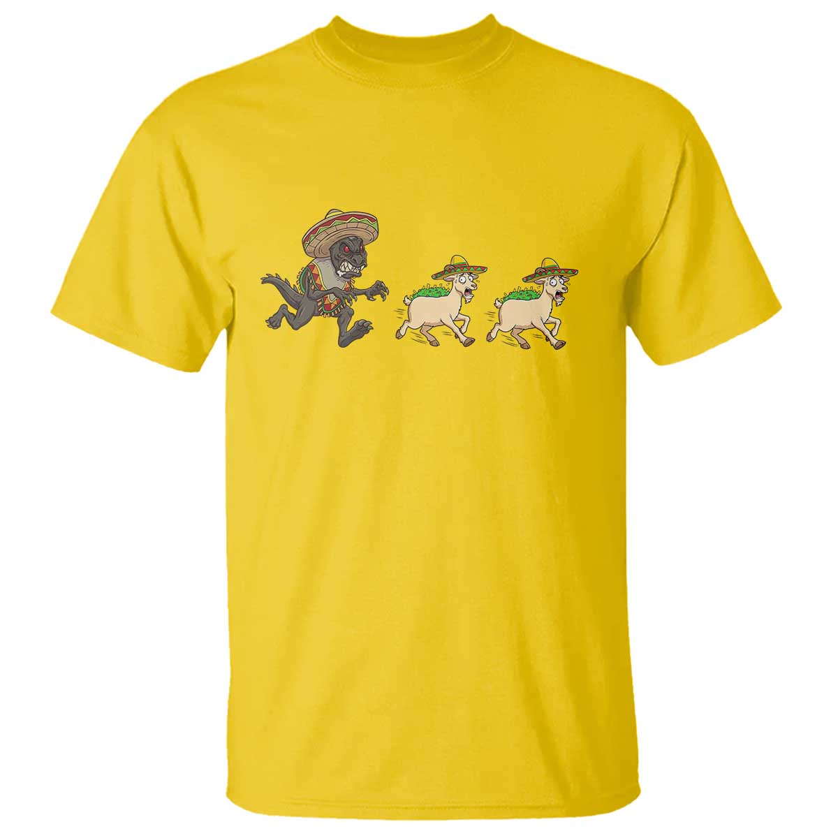 Funny Mexican Fiesta Gift T Shirt Chupacabra Chasing Taco Goat TS12 Daisy Print Your Wear