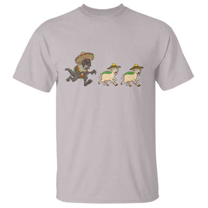 Funny Mexican Fiesta Gift T Shirt Chupacabra Chasing Taco Goat TS12 Ice Gray Print Your Wear