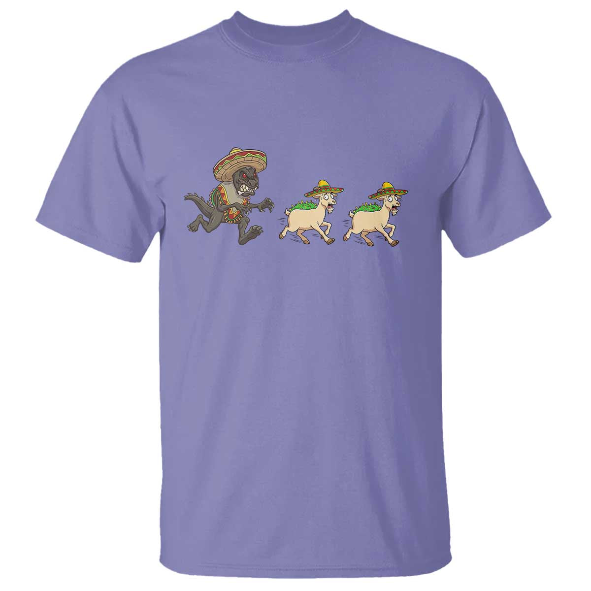 Funny Mexican Fiesta Gift T Shirt Chupacabra Chasing Taco Goat TS12 Violet Print Your Wear