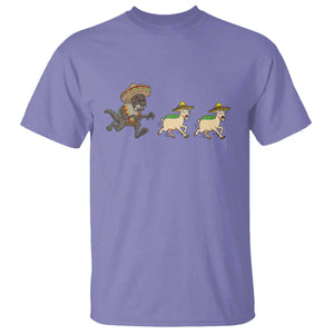Funny Mexican Fiesta Gift T Shirt Chupacabra Chasing Taco Goat TS12 Violet Print Your Wear