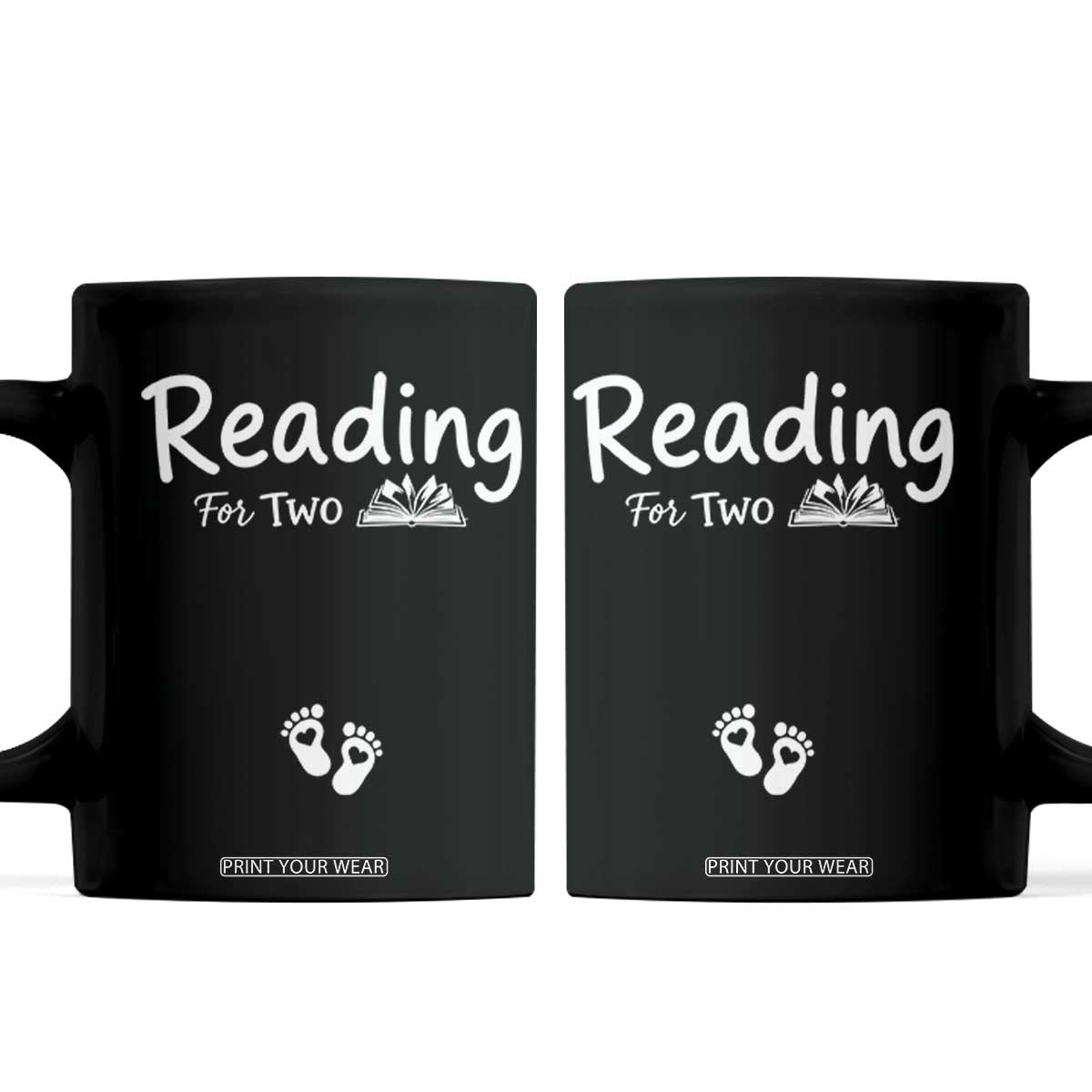 Pregnancy Announcement For Book Lovers Coffee Mug Reading For Two TS12 Black Print Your Wear