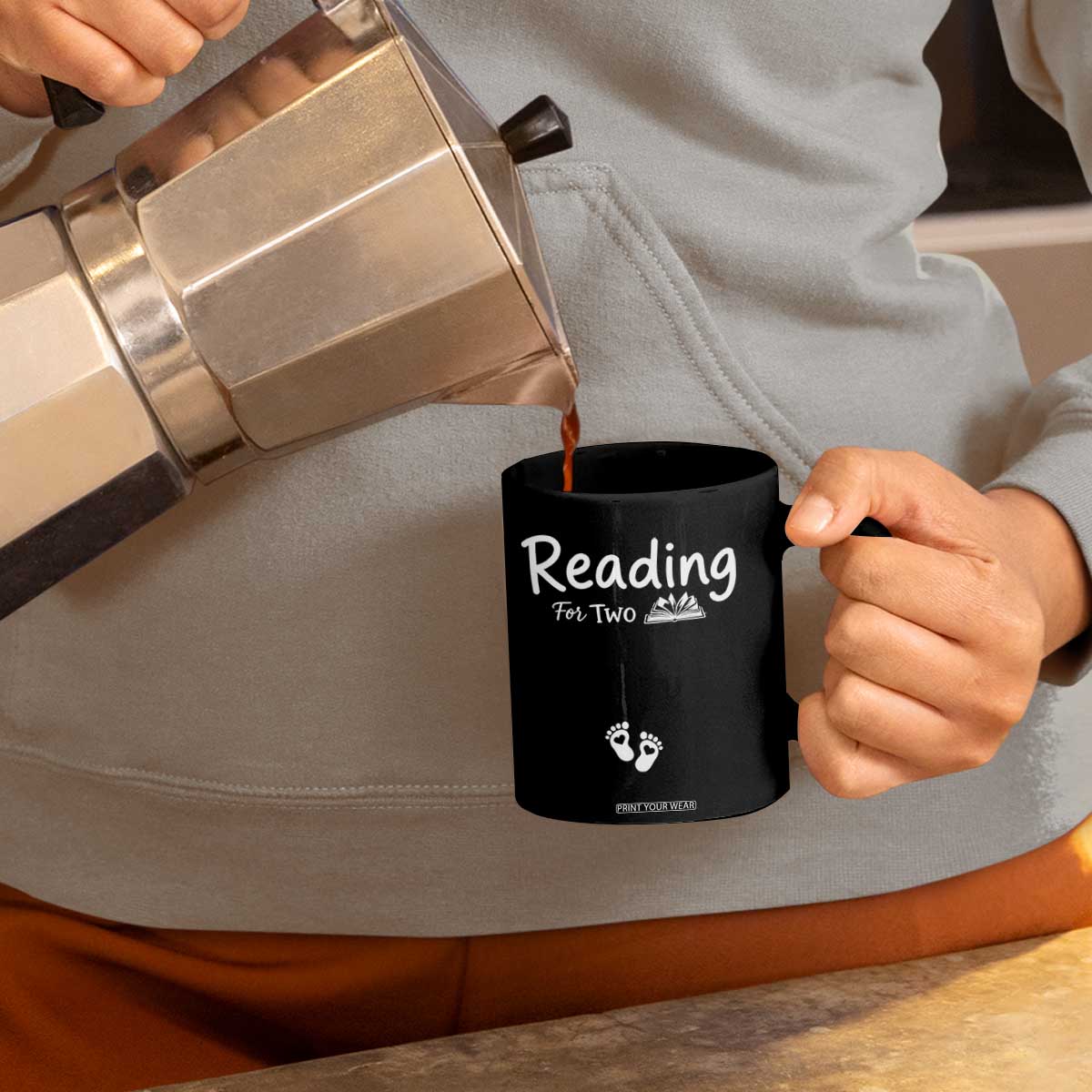 Pregnancy Announcement For Book Lovers Coffee Mug Reading For Two TS12 Print Your Wear