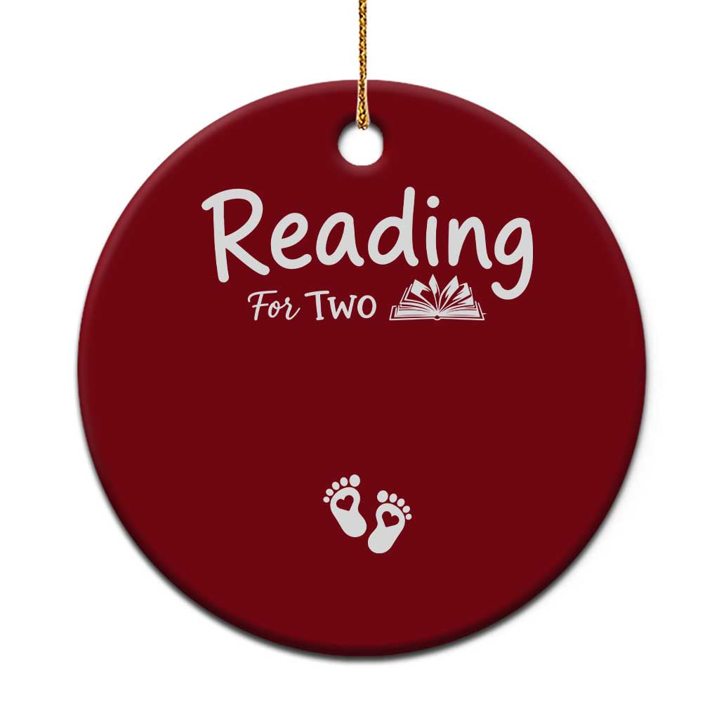 Pregnancy Announcement For Book Lovers Ceramic Ornament Reading For Two TS12 1pc Red Print Your Wear