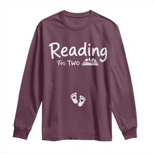 Pregnancy Announcement For Book Lovers Long Sleeve Shirt Reading For Two TS12 Maroon Print Your Wear