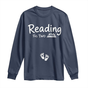 Pregnancy Announcement For Book Lovers Long Sleeve Shirt Reading For Two TS12 Navy Print Your Wear