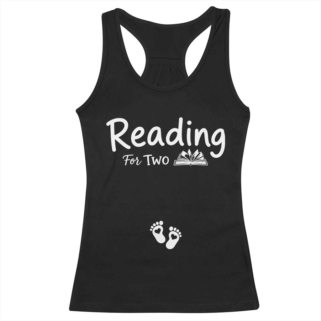 Pregnancy Announcement For Book Lovers Racerback Tank Top Reading For Two TS12 Black Print Your Wear