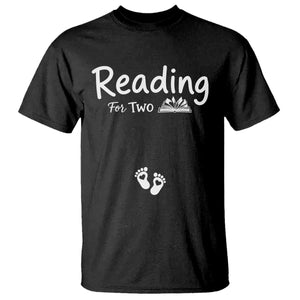 Pregnancy Announcement For Book Lovers T Shirt Reading For Two TS12 Black Print Your Wear