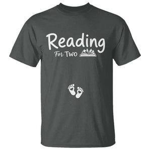 Pregnancy Announcement For Book Lovers T Shirt Reading For Two TS12 Dark Heather Print Your Wear