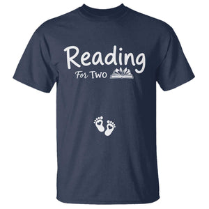 Pregnancy Announcement For Book Lovers T Shirt Reading For Two TS12 Navy Print Your Wear