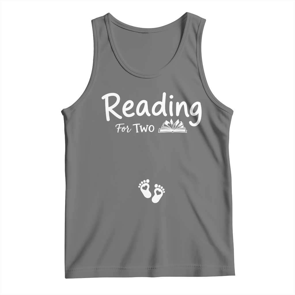 Pregnancy Announcement For Book Lovers Tank Top Reading For Two TS12 Black Heather Print Your Wear