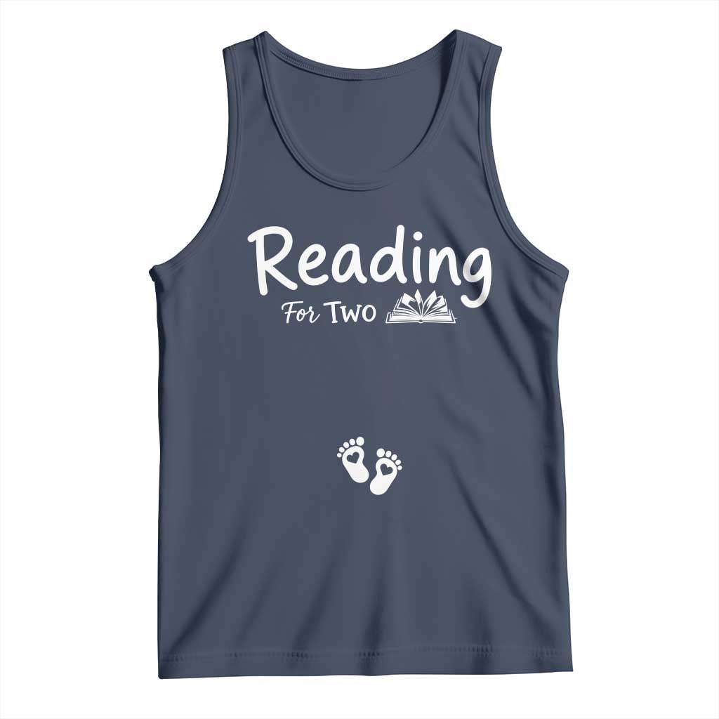Pregnancy Announcement For Book Lovers Tank Top Reading For Two TS12 Navy Print Your Wear