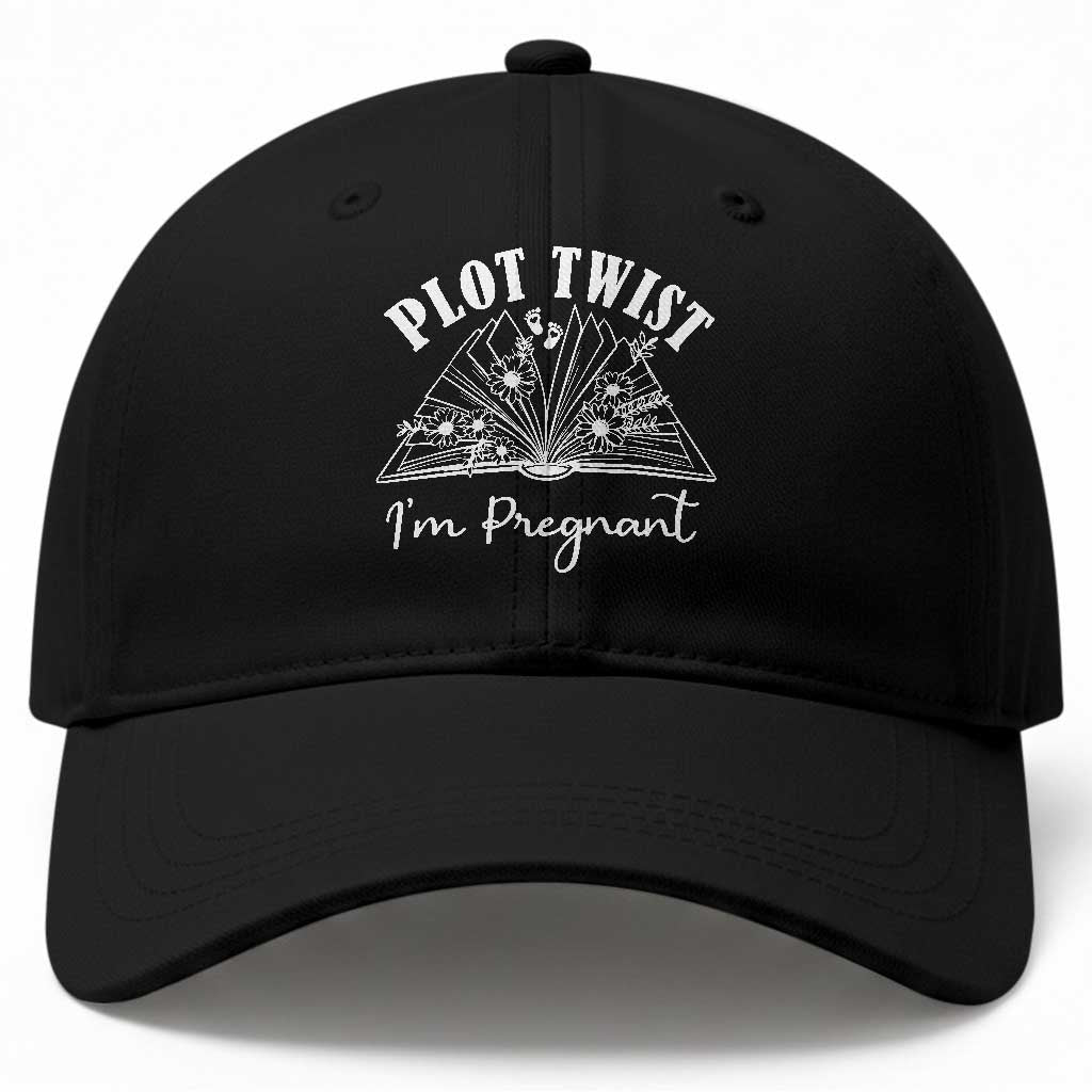 Pregnancy Announcement For Book Lovers Baseball Cap Plot Twist I Am Pregnant TS12 Print Your Wear