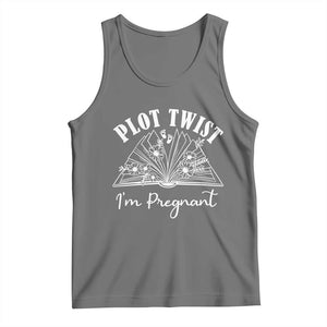 Pregnancy Announcement For Book Lovers Tank Top Plot Twist I Am Pregnant TS12 Black Heather Print Your Wear