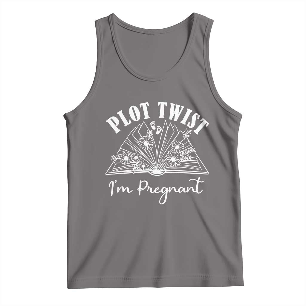Pregnancy Announcement For Book Lovers Tank Top Plot Twist I Am Pregnant TS12 Deep Heather Print Your Wear
