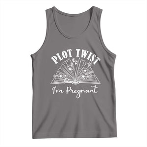Pregnancy Announcement For Book Lovers Tank Top Plot Twist I Am Pregnant TS12 Deep Heather Print Your Wear