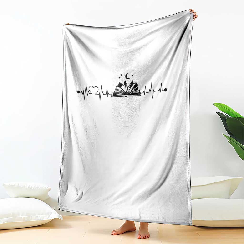 Bookaholic Heartbeat Graphic Throw Blanket Vintage Reader Lifeline Gift TS12 Print Your Wear