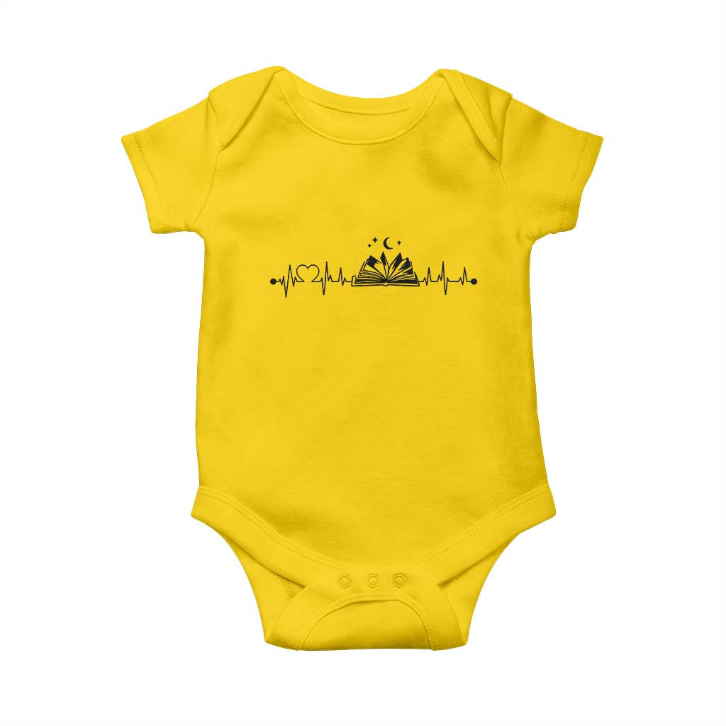 Bookaholic Heartbeat Graphic Baby Onesie Vintage Reader Lifeline Gift TS12 Daisy Print Your Wear