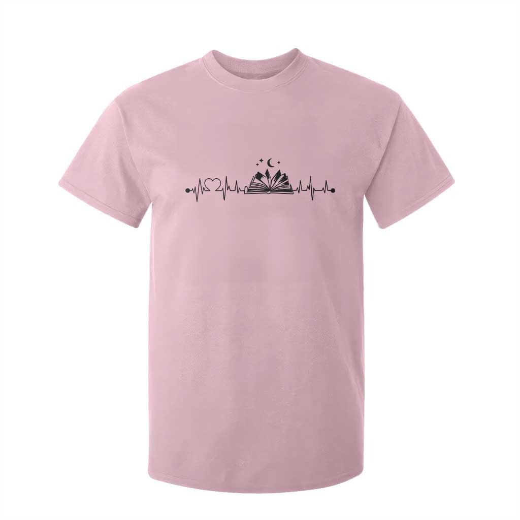 Bookaholic Heartbeat Graphic T Shirt For Kid Vintage Reader Lifeline Gift TS12 Light Pink Print Your Wear