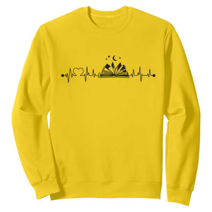 Bookaholic Heartbeat Graphic Sweatshirt Vintage Reader Lifeline Gift TS12 Daisy Print Your Wear