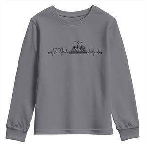 Bookaholic Heartbeat Graphic Youth Sweatshirt Vintage Reader Lifeline Gift TS12 Charcoal Print Your Wear