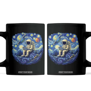 Starry Night Space Bookworm Coffee Mug Funny Astronaut Reader Gift TS12 Black Print Your Wear