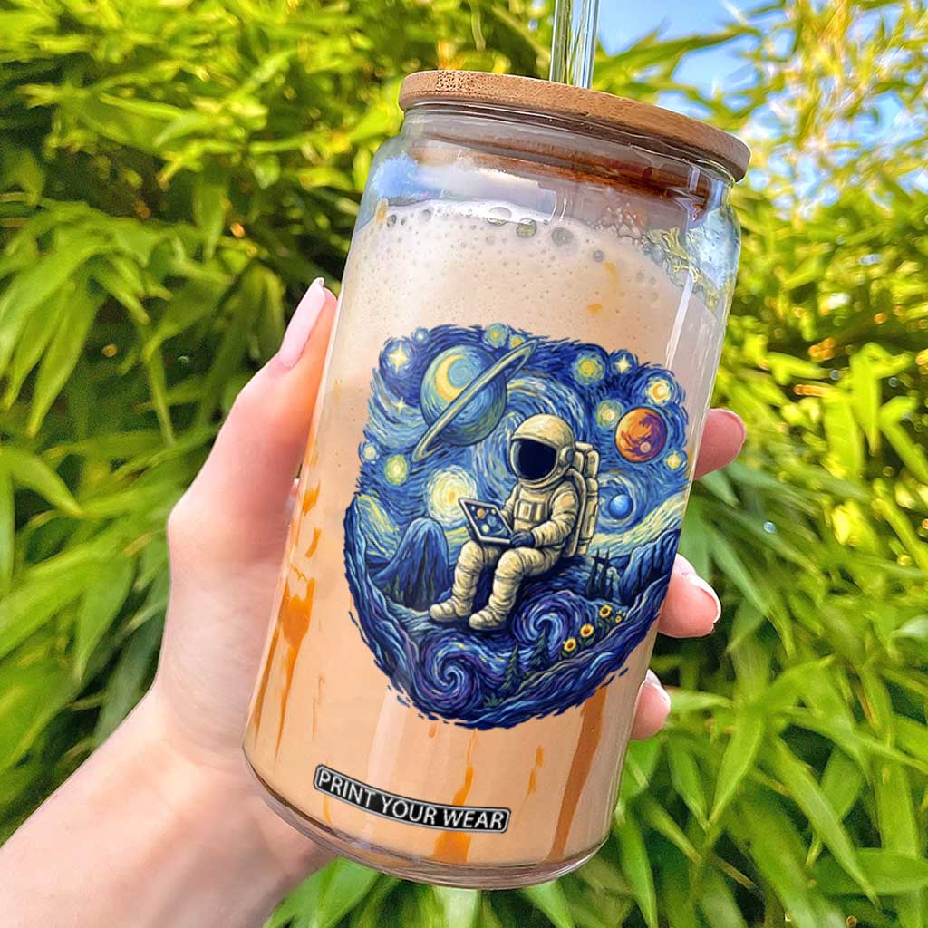 Starry Night Space Bookworm Glass Can Funny Astronaut Reader Gift TS12 Black Print Your Wear