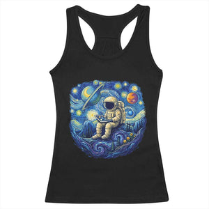 Starry Night Space Bookworm Racerback Tank Top Funny Astronaut Reader Gift TS12 Black Print Your Wear