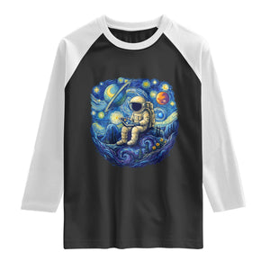 Starry Night Space Bookworm Raglan Shirt Funny Astronaut Reader Gift TS12 Black White Print Your Wear